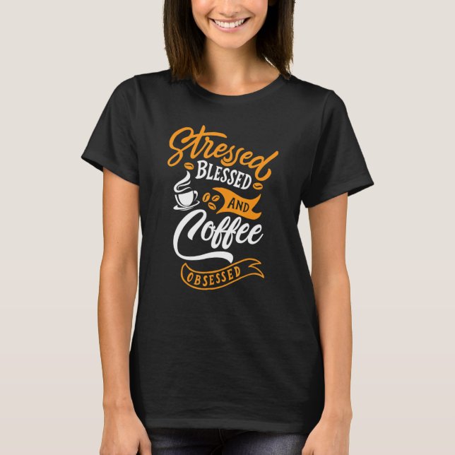 Stressat, färgade och kaffebehandlade t shirt (Framsida)