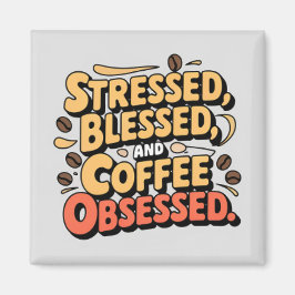 Stressat, färgade och kaffebesatta Mugg 11oz. Magnet