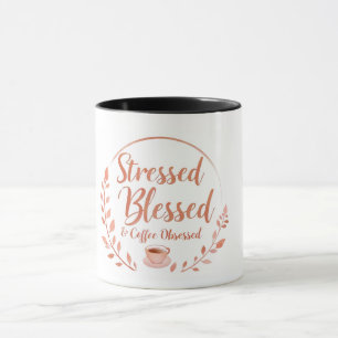 Stressat, färgade och kaffebeställda Mugg