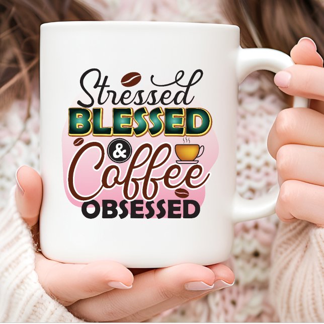 Stressat färgade typografiekaffe Mugg (Skapare uppladdad)