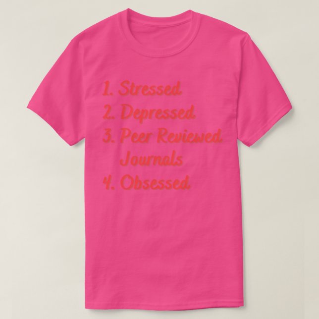 Stressat Journal för undertryckt peer som granskat T Shirt (Design framsida)