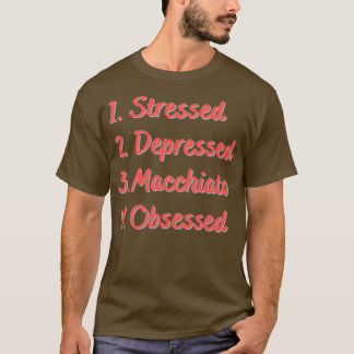 Stressat nedtryckt Macchiato besatt 2 T Shirt