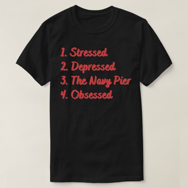Stressat nedtryckt marinpir t shirt (Design framsida)