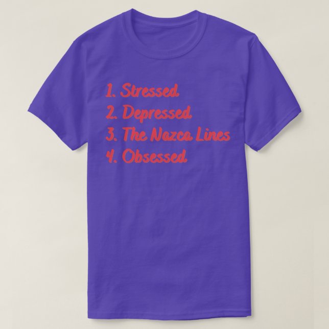 Stressat nedtryckt nazca Linjer besatt T Shirt (Design framsida)