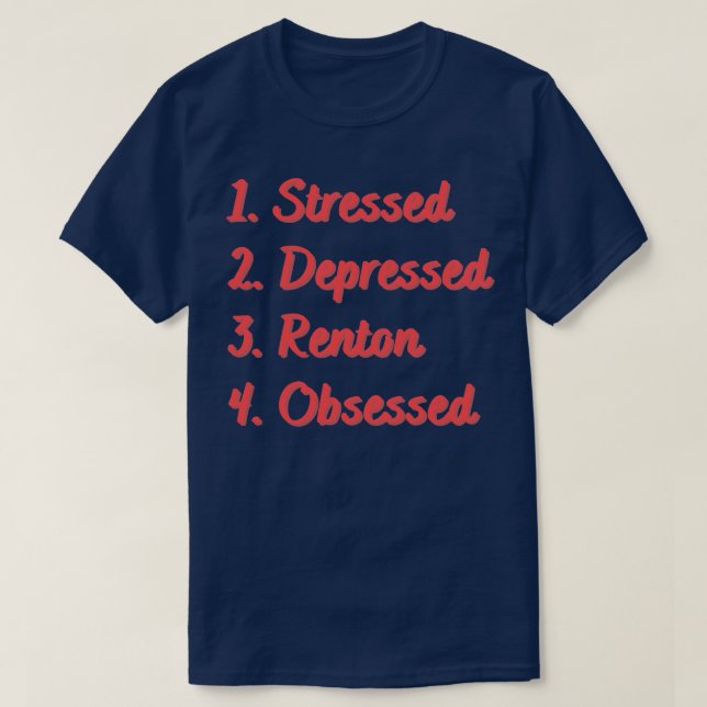 Stressat nedtryckt rotationsknapp t shirt (Design framsida)