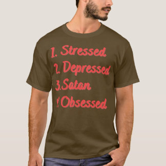 Stressat nedtryckt satanobjekt t shirt