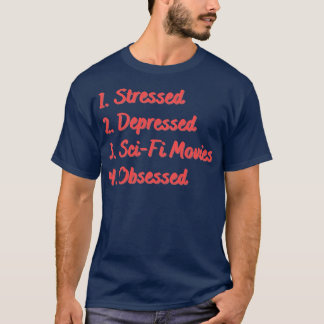 Stressat nedtryckt sciFi-markerad T Shirt