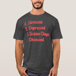 Stressat nedtryckt statiskt chapel besökt t shirt