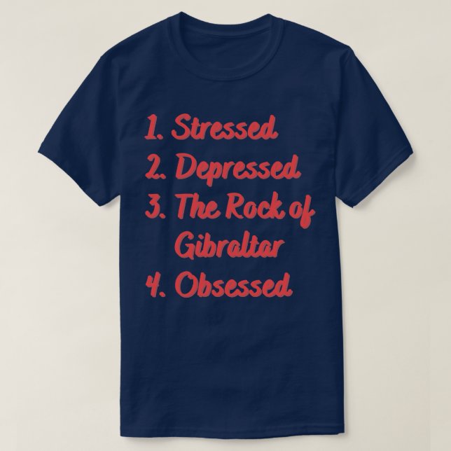 Stressat nedtryckt Sten i Gibraltar T Shirt (Design framsida)
