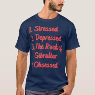 Stressat nedtryckt Sten i Gibraltar T Shirt