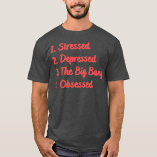 Stressat nedtryckt stor bang t shirt