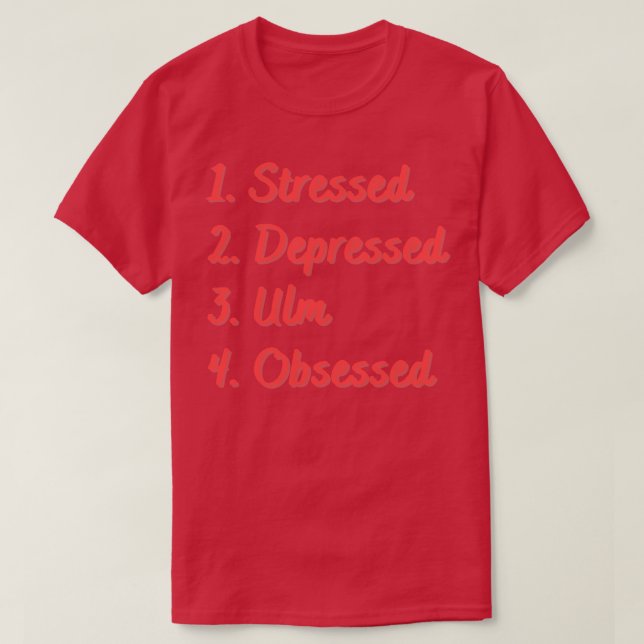 Stressat nedtryckt ulm besatt t shirt (Design framsida)