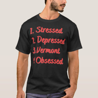 Stressat nedtryckt vermont-objekt t shirt