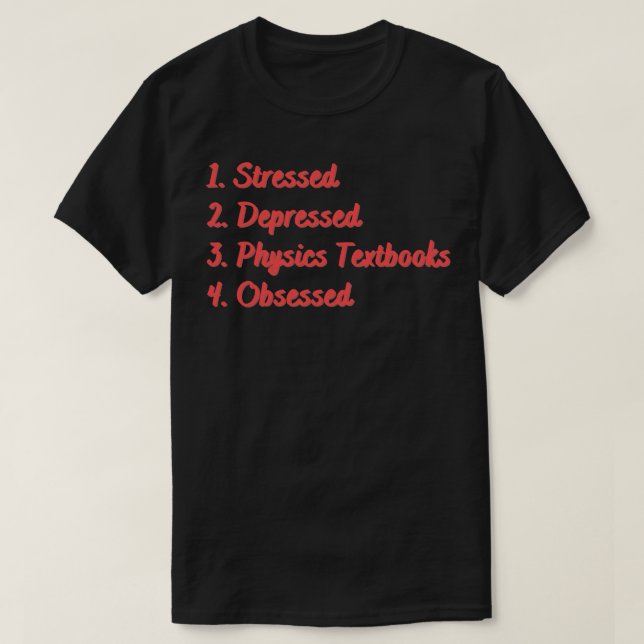 Stressat nedtryckta fysiska textböcker besökta t shirt (Design framsida)