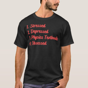 Stressat nedtryckta fysiska textböcker besökta t shirt