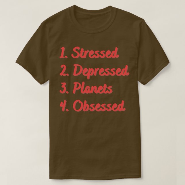 Stressat nedtryckta planeter har markerats t shirt (Design framsida)