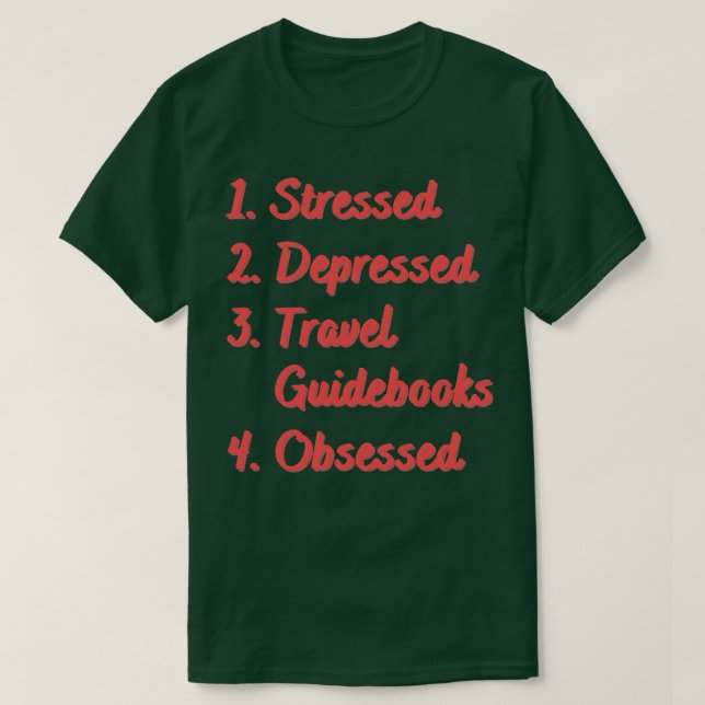 Stressat nedtryckta reseguider besökta t shirt (Design framsida)