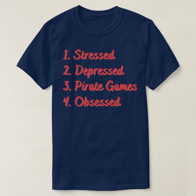 Stressat nedtryckta spel i Pirat T Shirt (Design framsida)
