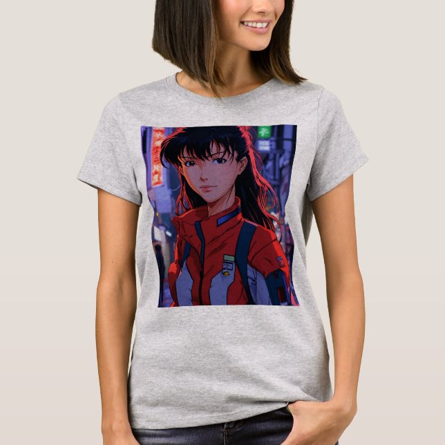 "Stressat ut Asuka: Inside NERV Lab - A Detailed o T Shirt (Framsida)