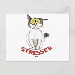 Stressat ut Cat Lucy Vykort