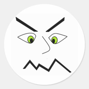 Stressat ut-grumpy Stressa Ansikte-design Runt Klistermärke