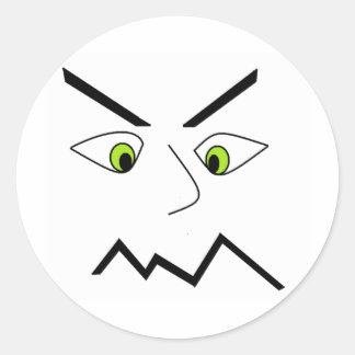 Stressat ut-grumpy Stressa Ansikte-design Runt Klistermärke