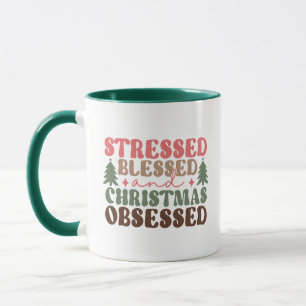 Stressat, välsignad och julbelagd mugg