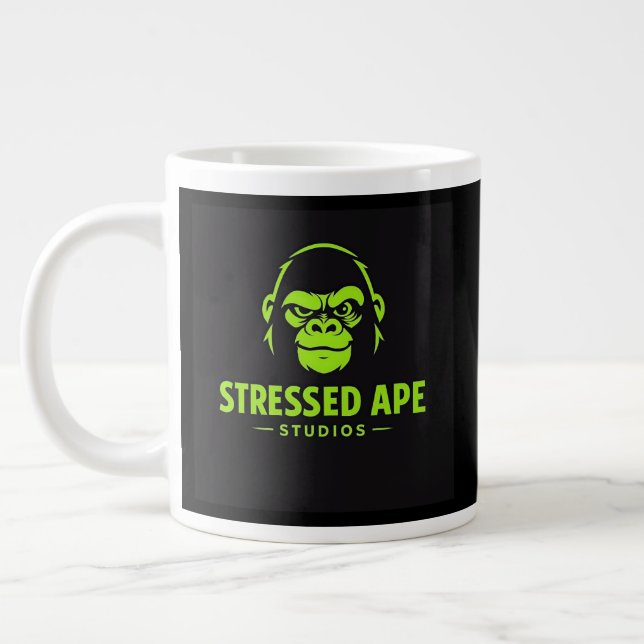 Stressed Ape Studios Grön Logo Jumbo Mugg (Vänster)