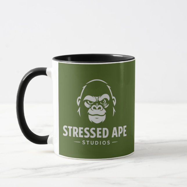 Stressed Ape Studios Grön Logo Mugg (Vänster)