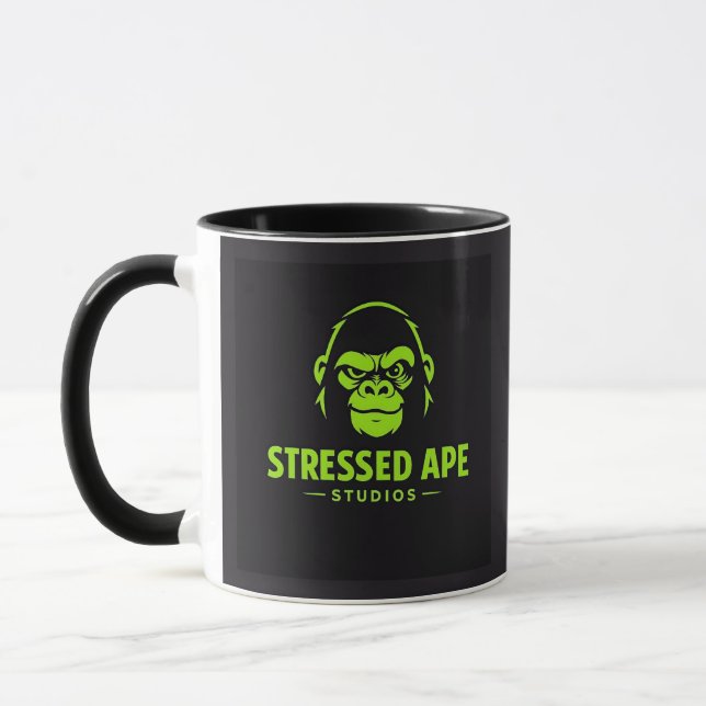 Stressed Ape Studios Grön Logo Mugg (Vänster)