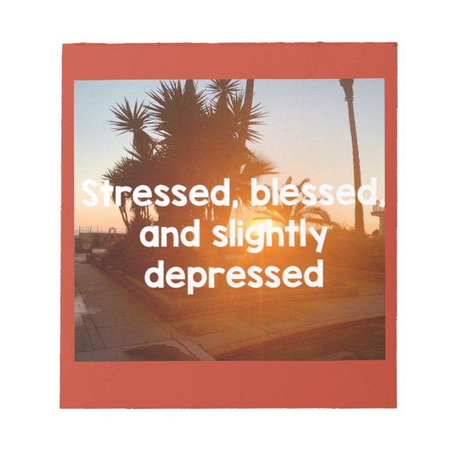 Stressed, Blessed, och Depressed-anteckningsbok Anteckningsblock (Framsida)