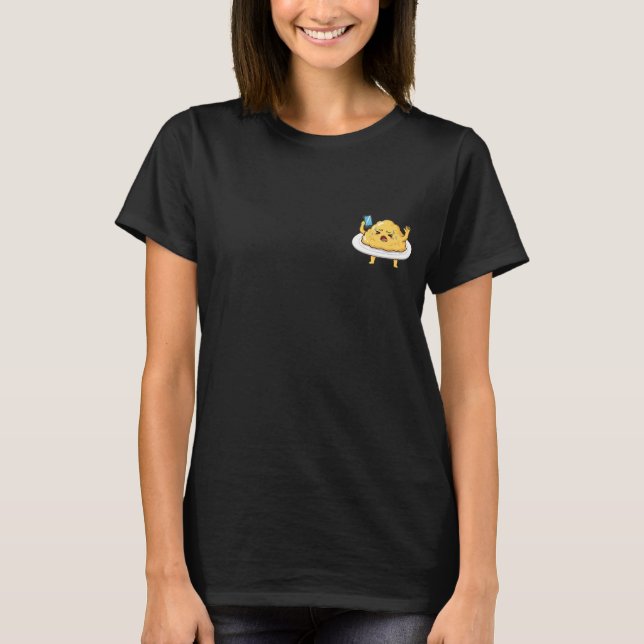 Stressed Scrambled Eggs Cartoon T Shirt (Framsida)