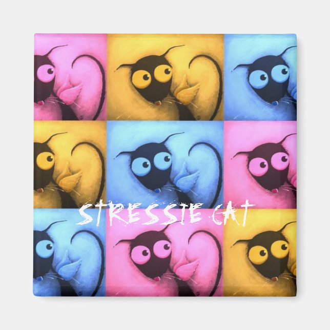 Stressie Cat Angel Magnet (Framsidan)