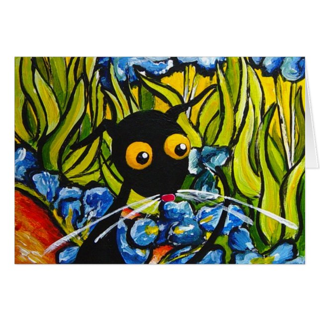 Stressie i irisesna hälsningskort (Framsidan Horizontal)