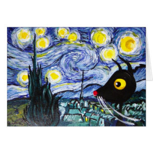 Stressie katt himmel för natt! hälsningskort
