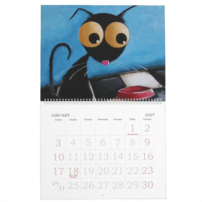 Stressie kattkalender kalender (Jan 2027)