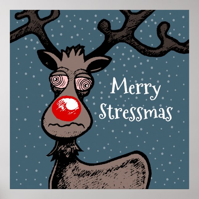 Stressmas med Rudolf den röda renen-affisch Poster (Framsidan)