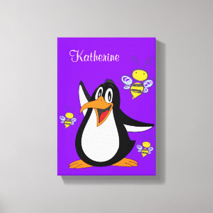 Stretat Kanvastryck Bumblebee Penguin