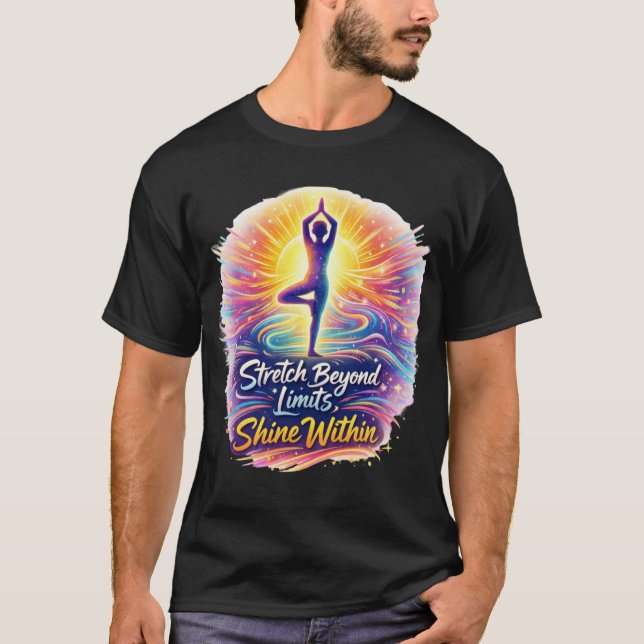 Stretch Beyond Limits Bold Yoga Energidröja T Shirt (Framsida)