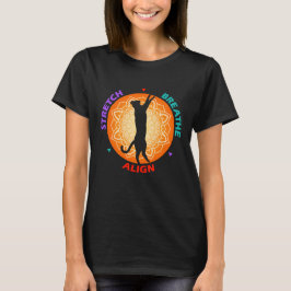 Stretch Breathe Align Cat Silhouette T Shirt