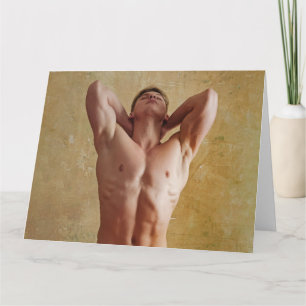 Stretch Hett Guy Hälsning Card Kort