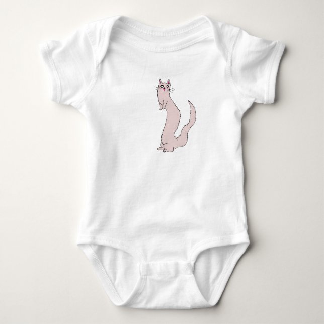 Stretch katt bebis top t shirt (Framsida)
