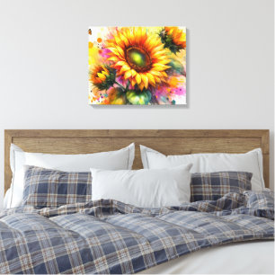 Stretched Canvas Art - vacker Gult Solros