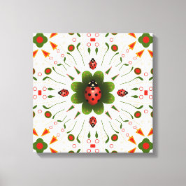 Stretched Canvas Ladybug-atemat Skriv ut 16 tum x