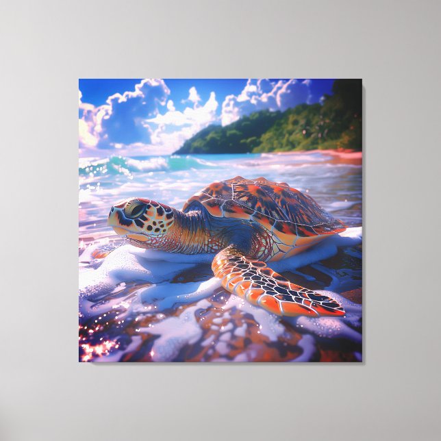 Stretched Canvas Print of Ocean Turtle (Framsida)