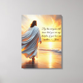 Stretched Canvas Print with Jesus and Quote