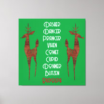 Stretched Canvas - Santa's Reindeer -Rudolph