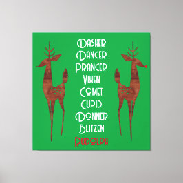 Stretched Canvas - Santa's Reindeer -Rudolph