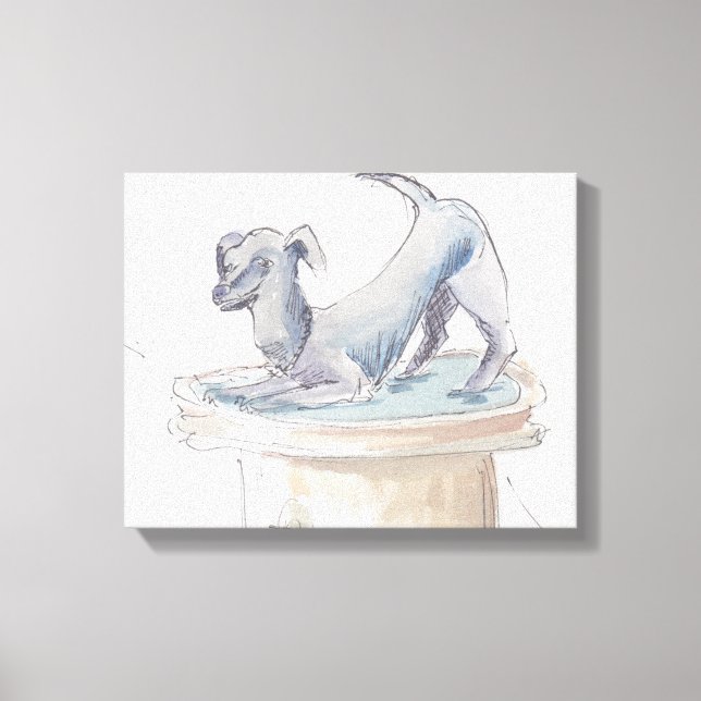 Stretched Canvas ’Watercolor Sketch/Hund London’ (Framsida)