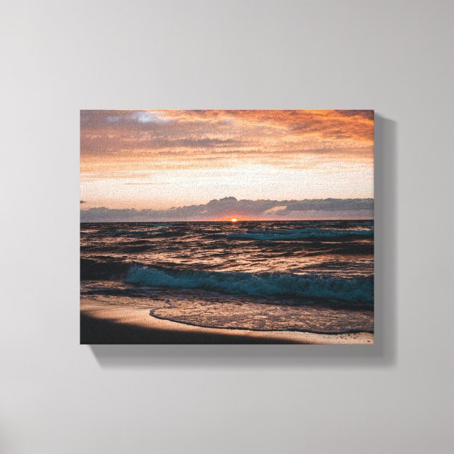 Stretched canvas with beach waves image (Framsida)